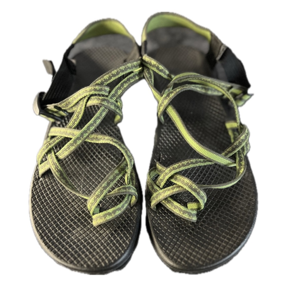 Chaco Black and Green Sandals